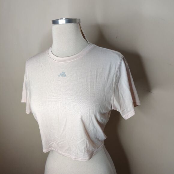 Adidas Yoga Studio Wrapped Shirt Tie Back Short Sleeve - Picture 3 of 7
